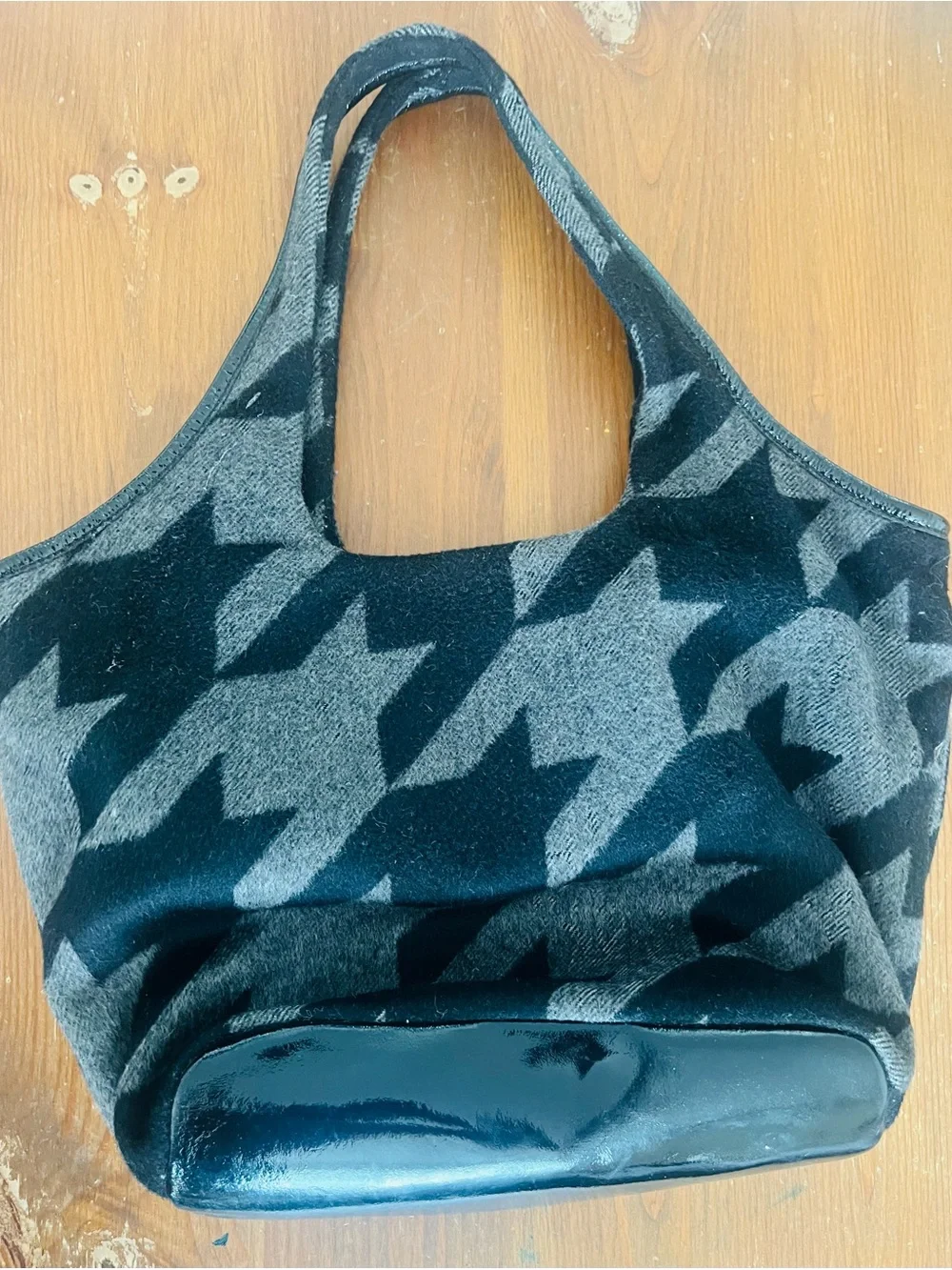 Kate Spade Black & Gray Houndstooth Tote Bag